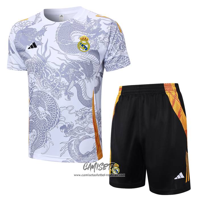 Chandal del Real Madrid Dragon 2024-2025 Manga Corta Blanco - Pantalon Corto